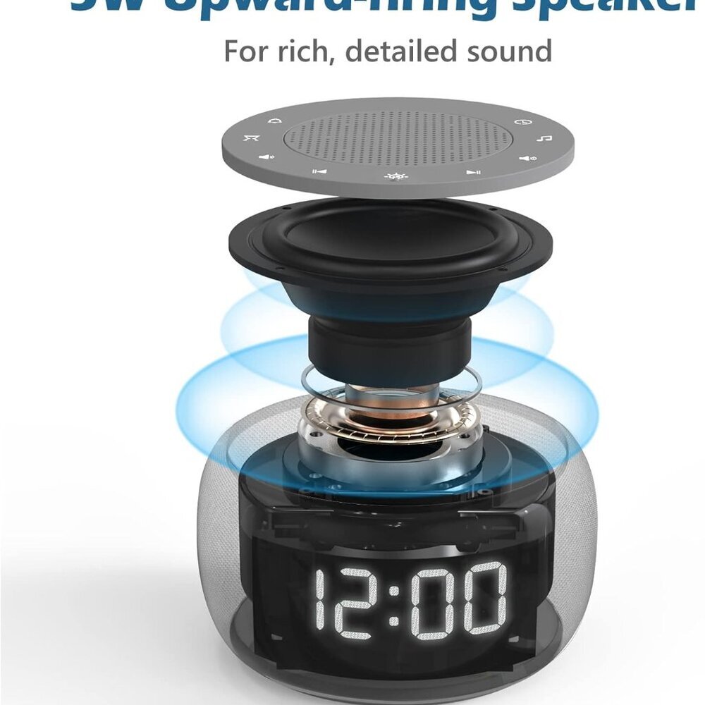 Sound Machine & Alarm Clock 2-in-1, 18 Soothing Sound, 7 Night Light, Sleep Time - Picture 3 of 7